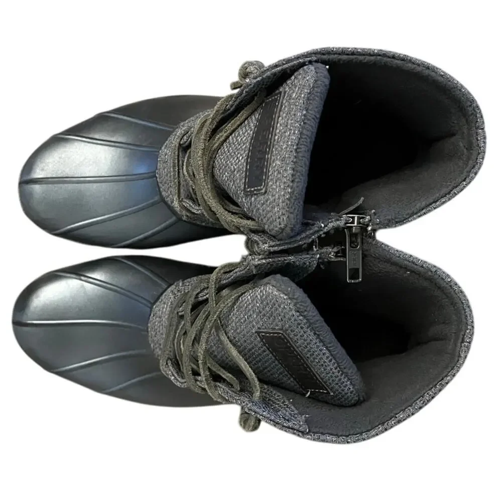 Womens Sperry STS81366 Side Zip Waterproof Rubber Snow Duck Boot Size 10M Gray - Picture 3 of 6